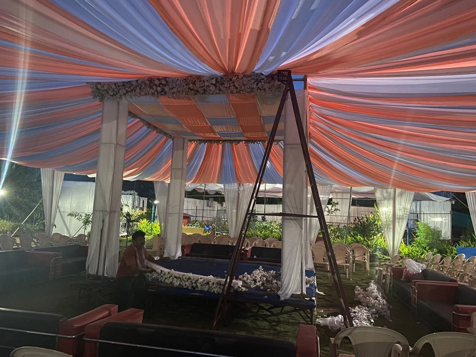 Colourful canopy decorations at Raigad Agro Park